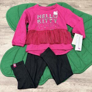 Hello Kitty Toddler 3T Long Sleeve Tulle Top Leggings Outfit